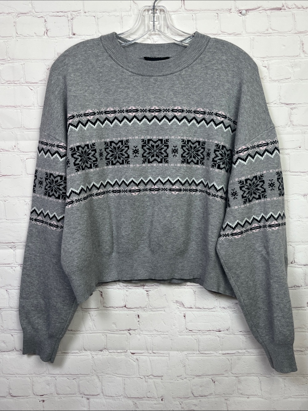 Arden B Cropped Nordic Sweater Size XL